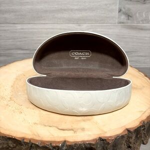 Coach Signature Monogram Off White Hard Clamshell Sunglasses Case